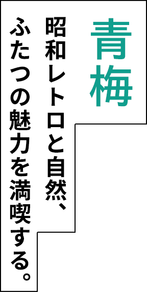 青梅 昭和レトロと自然、ふたつの魅力を満喫する。