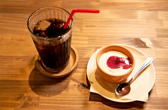 お店の名物チーズケーキ